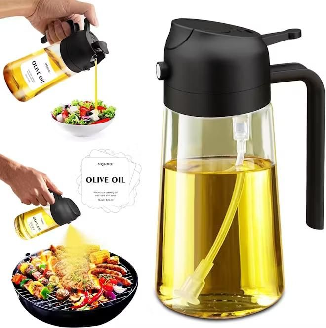 2 in 1 Glass olive oil sprayer